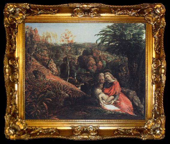framed  Samuel Palmer landscape with repose of the holy family, ta009-2